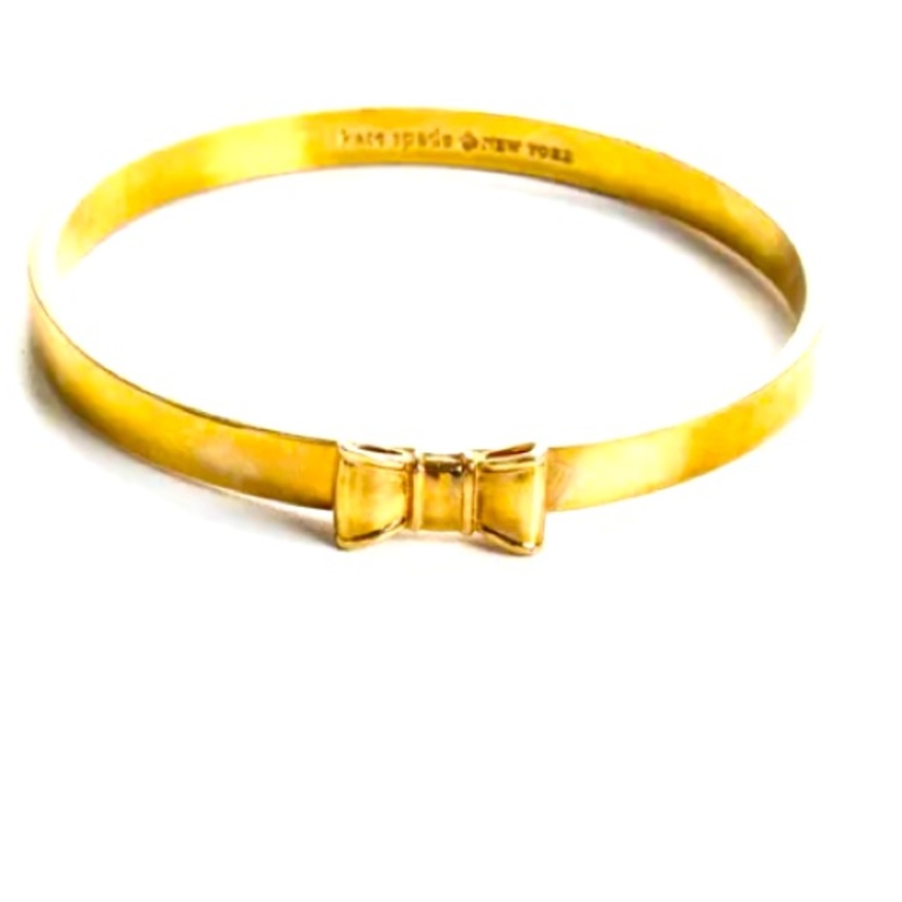 KATE SPADE BANGLE BRACELET GOLD PLATE BOW ACCENT.